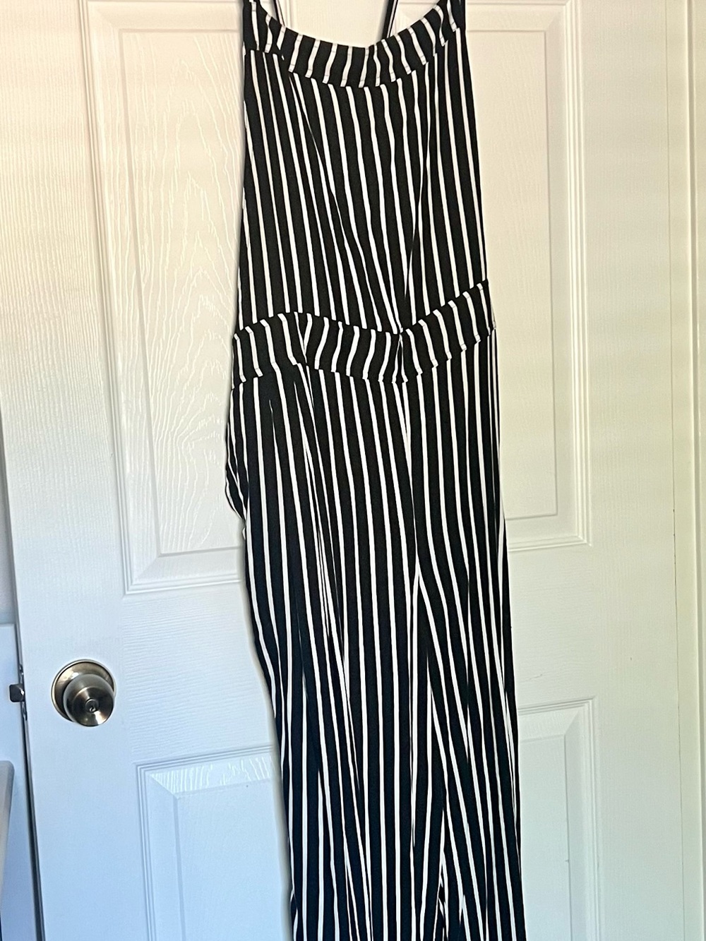 Torrid NWT Black and White Vertical Stripe Wide-Leg Jumpsuit - Picture 4 of 9